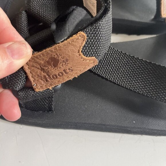 Roots Tofino Sandals Women's US Size 9 Web Black Hook & Loop Sandals New - Picture 3 of 6